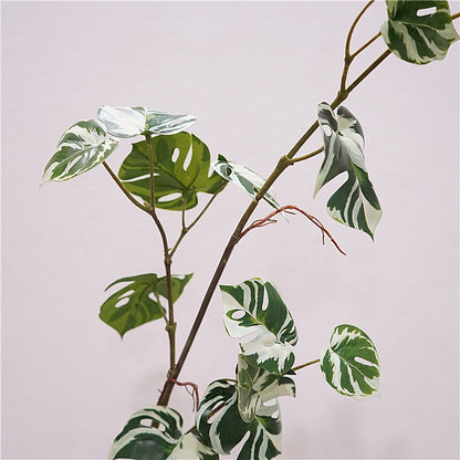 High-Quality Nordic Style Faux Green Plant Leaves Stem with Roots - Perfect for Home Décor, Floral Arrangements, and Decorative Wall Accessories