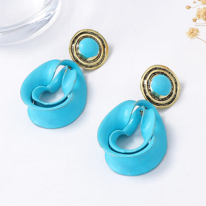 Unique Vintage-Inspired Alloy Geometric Dangle Earrings - Versatile, Chic, Perfect for Everyday and Commuting