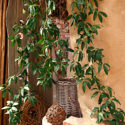 Realistic Faux Olive Leaf Long Vine Wall Decor - Elegant Artificial Plant for Home and Office Soft Furnishings