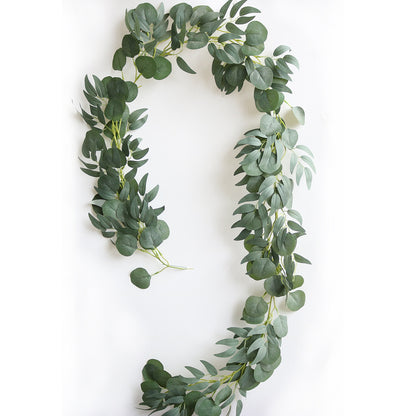 Realistic Willow Vine for Woodland-Themed Baby Birthday Decorations, Wedding Celebrations, and Home Décor - Featuring Eucalyptus and Gum Leaves