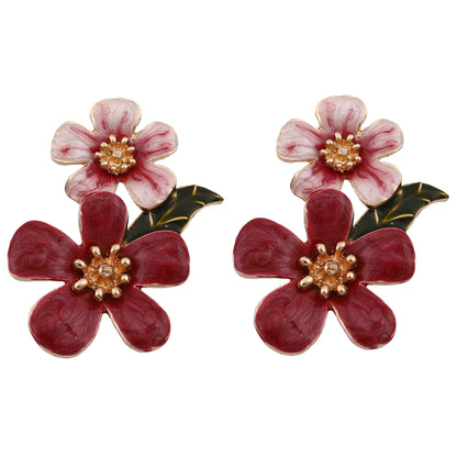 Trendy Floral Drip Oil Earrings – Versatile Elegance for Every Occasion | Unique Personality Accessories