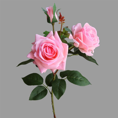 Lifelike Handfeel Moisturizing Happy Rose - Elegant Modern Home Décor for Living Room, Luxurious Floral Arrangement for Hallway and Photography Prop