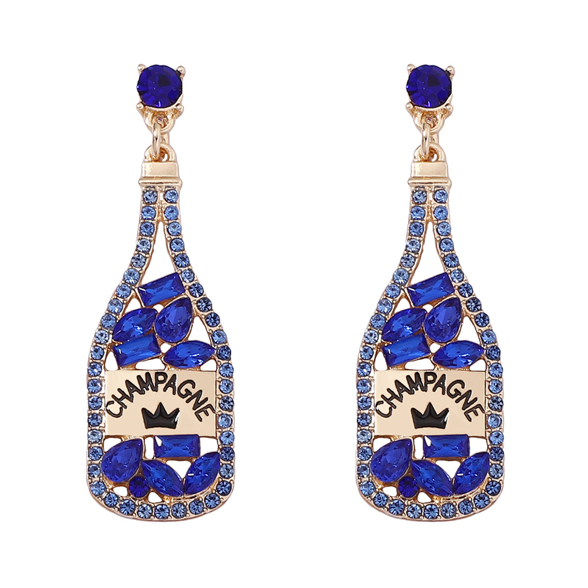 Personalized Element-Inspired Rhinestone Letter Bottle Charm Earrings for Women – Trendy and Unique Fashion Statement