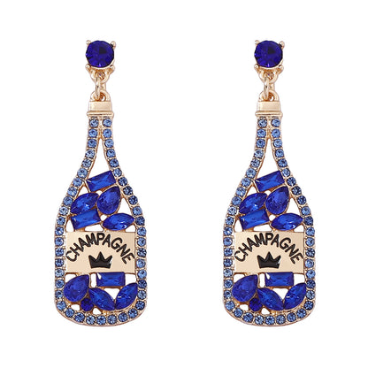 Personalized Element-Inspired Rhinestone Letter Bottle Charm Earrings for Women – Trendy and Unique Fashion Statement