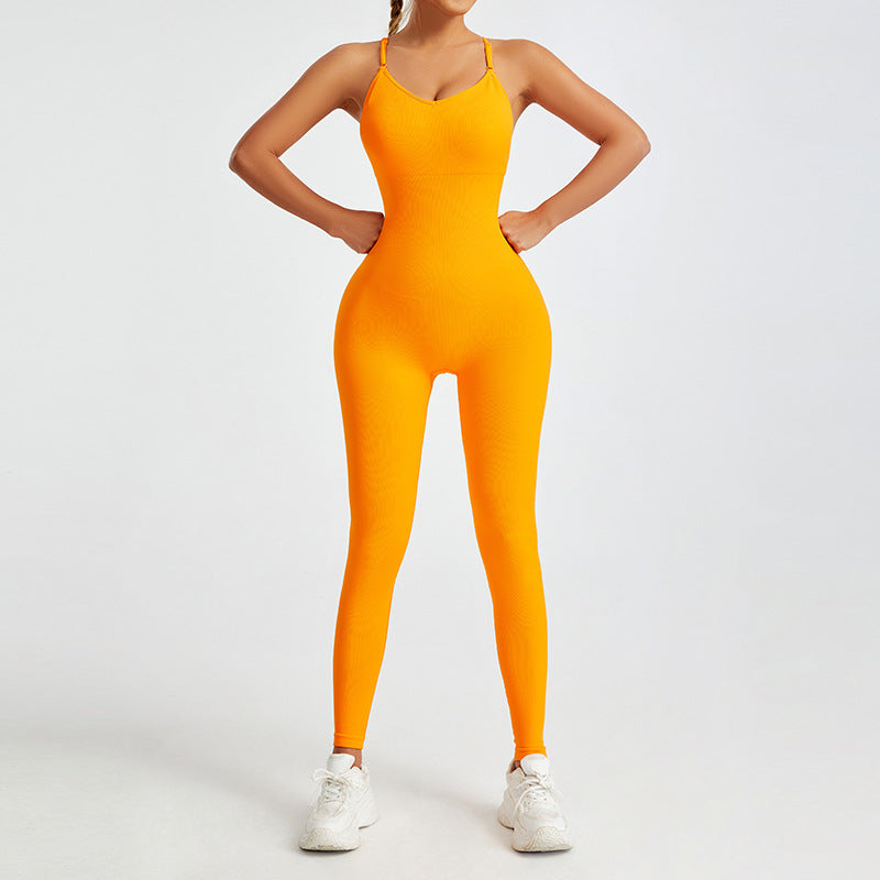 Seamless Backless Yoga Jumpsuit Versatile Fitness Bodysuit for Dance Yoga and Workout Comfortable and Breathable Activewear