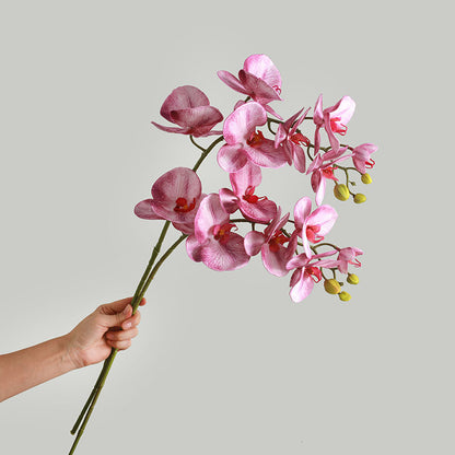 Stunning 7-Head Silk Orchid Arrangement for Wedding Decor | Lifelike Home Decorative Faux Flowers with Soft Touch Silicone Cotton