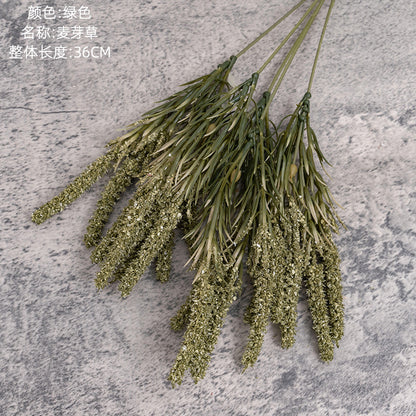 Realistic Faux Flower Craft - Green Barley Grass Plant for Wedding Decorations | Trendy INS Style - Model MW66782