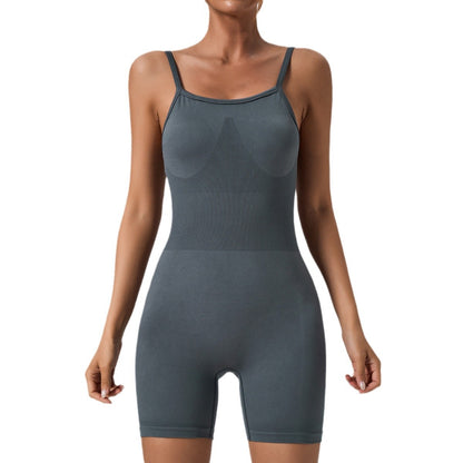 High Stretch Seamless Yoga Bodysuit Supportive Activewear with Beautiful Back Design for Running and Fitness