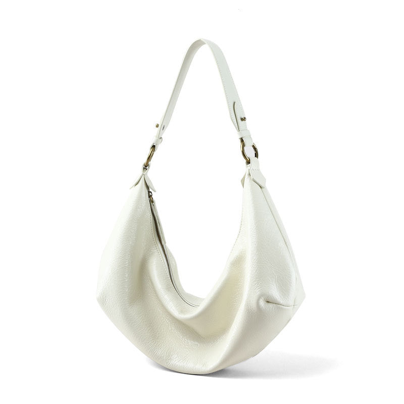 Chic Oversized Hobo Bag for Women Slouchy Tote with Adjustable Crossbody Strap Large Capacity Waxed Cowhide Leather for Commuting