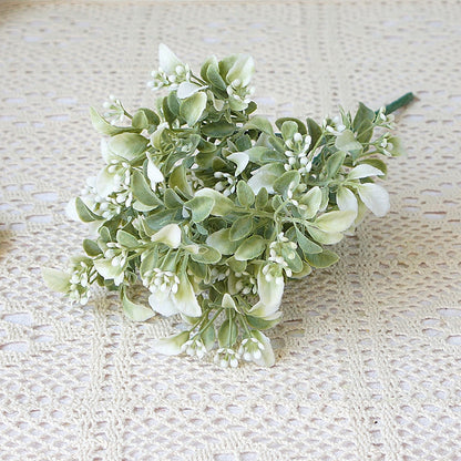 5-Prong 15-Leaf Milano Faux Flower Arrangement - Realistic Decorative Greenery for Home, Photography Props, and Wedding Decorations