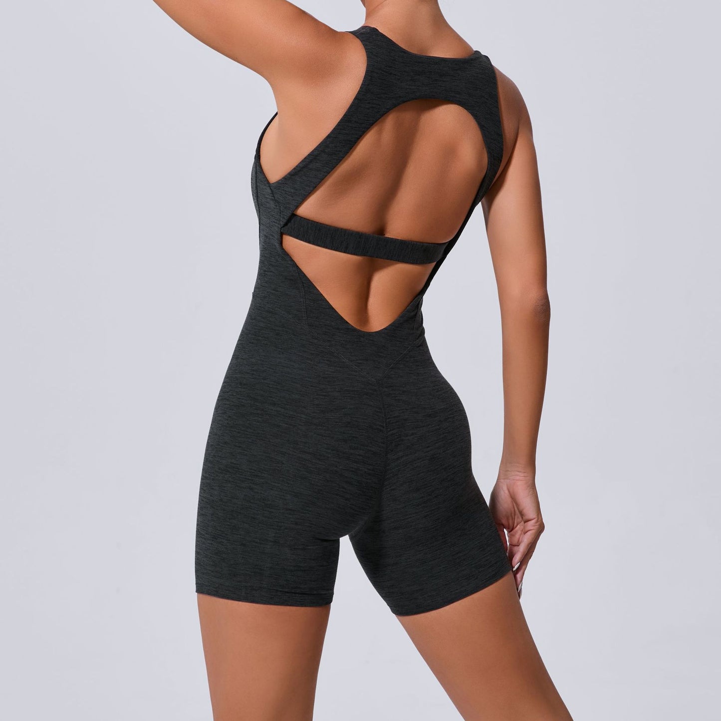 Sculpting Hollow Back One Piece Yoga Jumpsuit for Women Seamless Workout Bodysuit for Enhanced Lift and Support