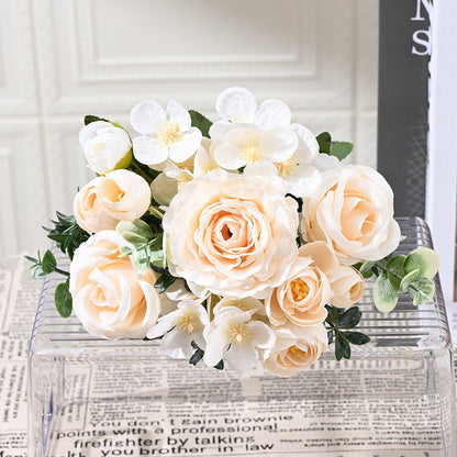 Stunning Peony Rose and Hydrangea Faux Flower Arrangement - Perfect for Weddings, Home Décor, and Table Centerpieces - Ideal for Photos and Celebrations