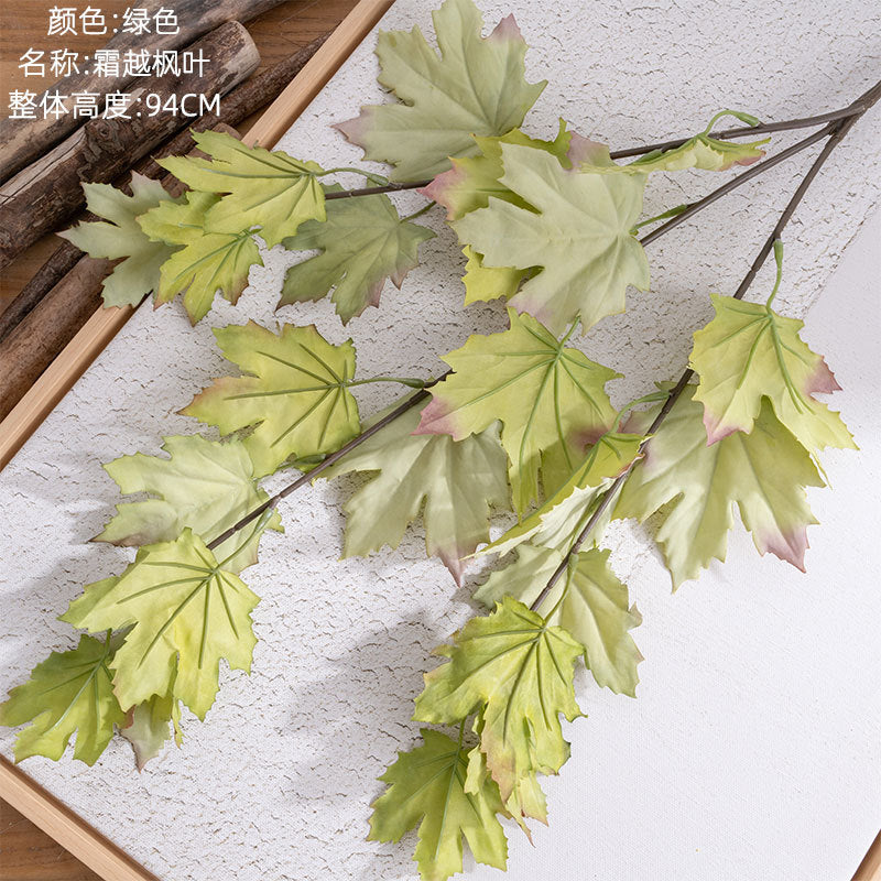 Artificial Single Stem Green Maple Leaf Flower - Perfect for Weddings and Home Décor - Durable & Realistic Faux Floral Arrangement CL12001