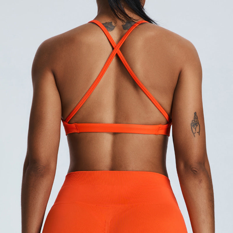 Seamless Back Yoga Top for Women Adjustable Strap Workout Sports Bra with Quick Dry Fabric and Breathable Support for Comfort and Style