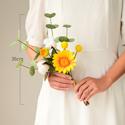 Charming Single Stem Sunflower Bouquet - Perfect for Photoshoots, Home Décor, and Seasonal Celebrations - Realistic Faux Flowers for Living Room Arrangements