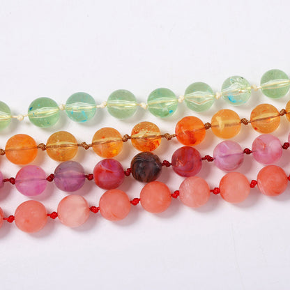 Chic and Fresh Minimalist Geometric Crystal Bead Knotted Necklace for Women - Versatile and Trendy Accessory for Any Outfit