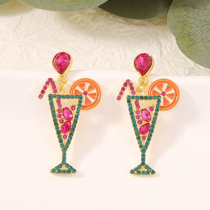 Creative Juice Cup Cocktail Earrings – Unique Bottle-Shaped Accessories Perfect for Girls, Fun and Whimsical Drink-Inspired Jewelry