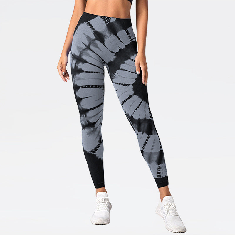 Seamless High Waisted Tie Dye Peach Lifting Leggings for Women for Gym Yoga and Everyday Wear