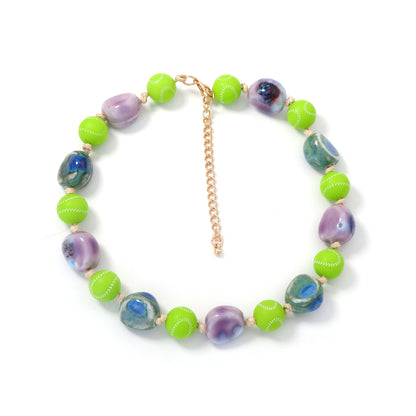 Unique and Stylish Irregular Geometric Ceramic Bead Necklace for Women – Perfectly Versatile for Any Outfit!