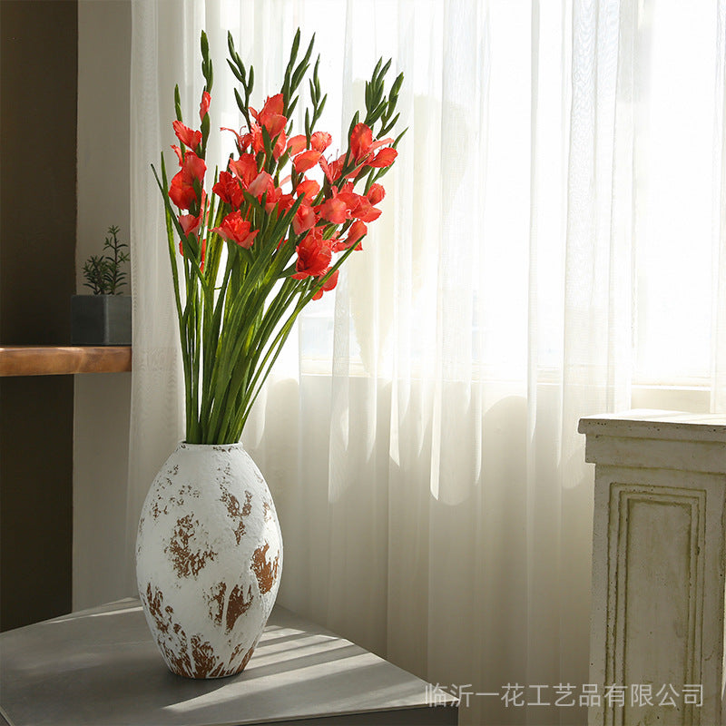 Realistic Single-Stem Gladiolus Flower - Modern Minimalist Decorative Bouquet for Home Decor, Photography Props, and Elegant Displays