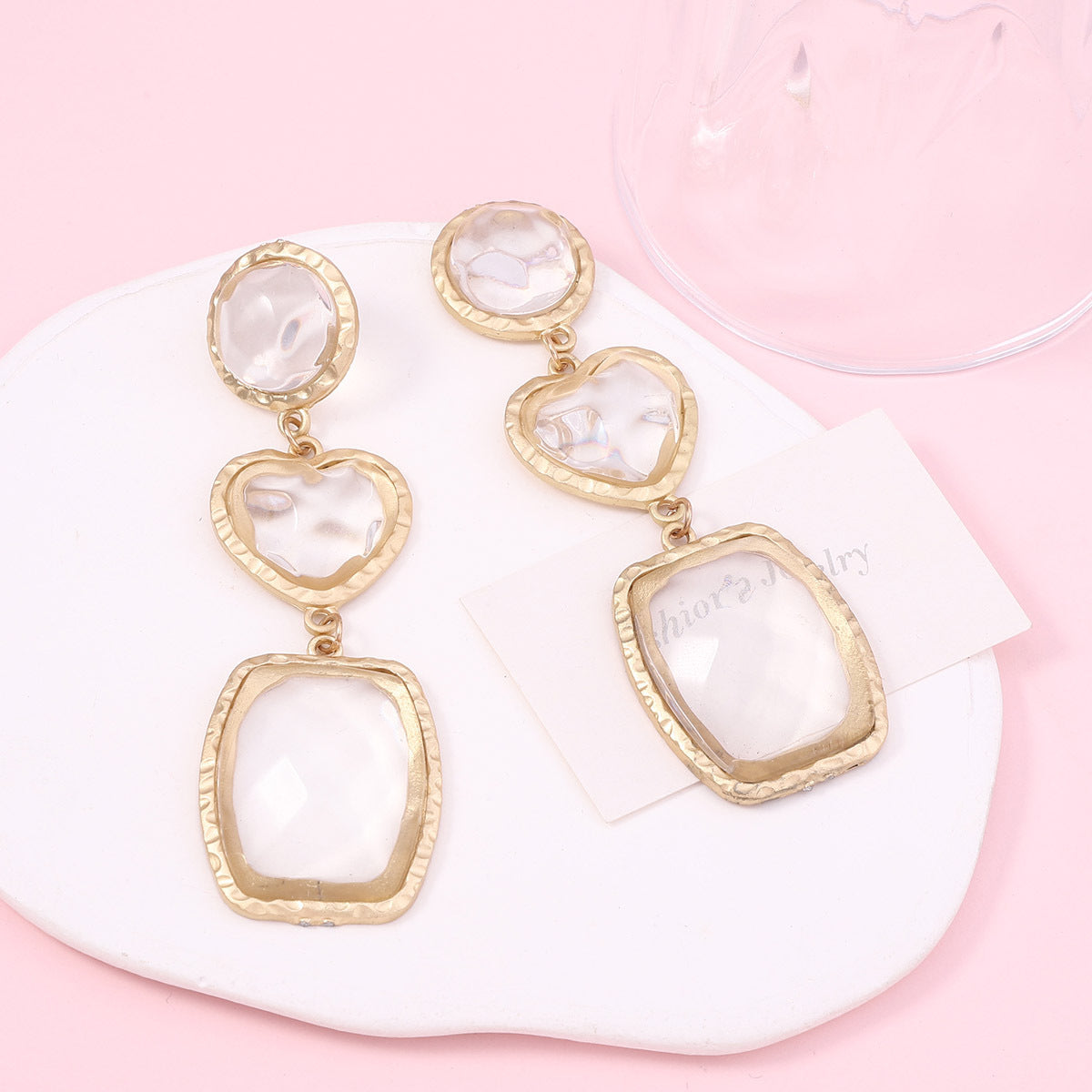Unique Irregular Transparent Multi-layer Geometric Dangle Earrings - Versatile Minimalist Statement Jewelry for Effortless Style