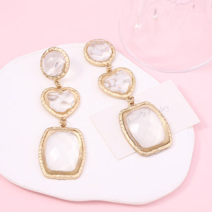 Unique Irregular Transparent Multi-layer Geometric Dangle Earrings - Versatile Minimalist Statement Jewelry for Effortless Style