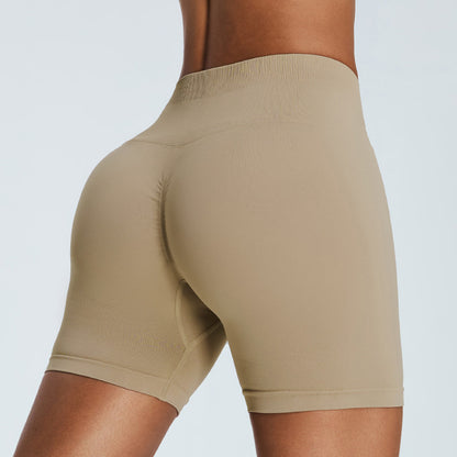 High Waisted Seamless Yoga Shorts for Women Tummy Control Butt Lifting Design Moisture Wicking and for Running and Outdoor Workouts