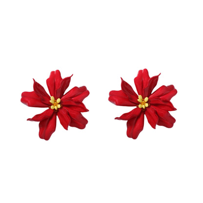 Bohemian-Inspired Statement Floral Earrings - Bold, Colorful, and Versatile Vacation Accessories for Women