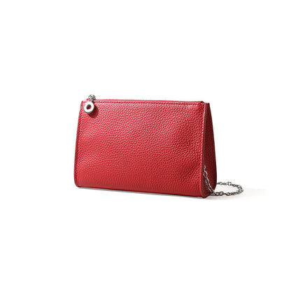 Genuine Leather Women's Shoulder Bag Grain Cowhide Commuter Tote with Minimalist Design and Chic Aesthetic