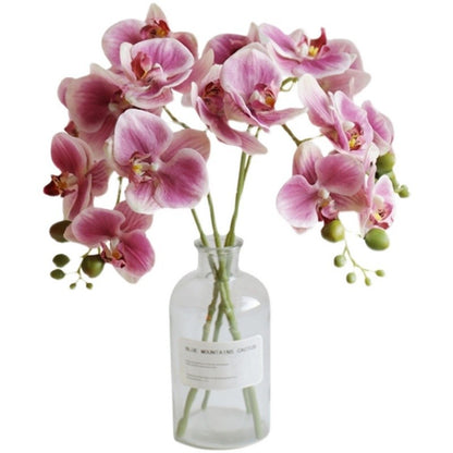 Realistic Short-Stem White Orchid - High-Quality, Moisture-Resistant Flower Photography Prop for Stunning Floral Arrangements