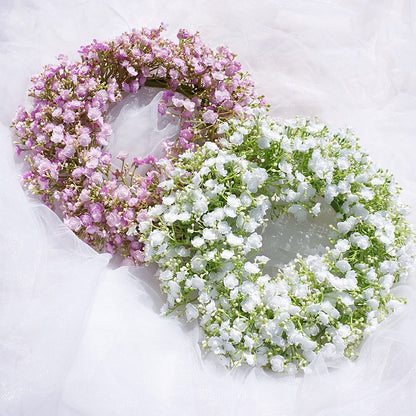 Luxurious Nordic-Inspired Faux Baby's Breath Flower Wreath - Elegant Home Decor for Weddings, Photography, and Door Displays