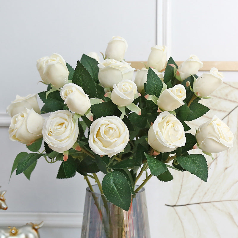 Realistic Touch Hydrating Dual-Head Rose - Perfect for Weddings and Home Décor - Elegant Single Stem Flower Arrangement for Living Room Accent