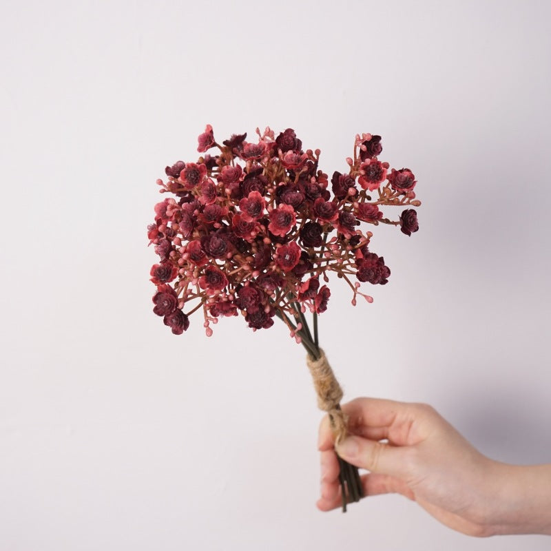 Autumn-Inspired Baby's Breath Bouquet - Elegant Artificial Flower Arrangement for Brides, Perfect for Weddings, Photoshoots, and Event Decor