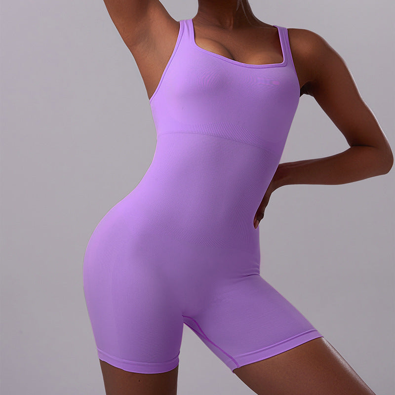 Seamless Yoga Jumpsuit with Beautiful Back High Elasticity and Breathable Fabric in 5 Colors for Fitness and Comfort