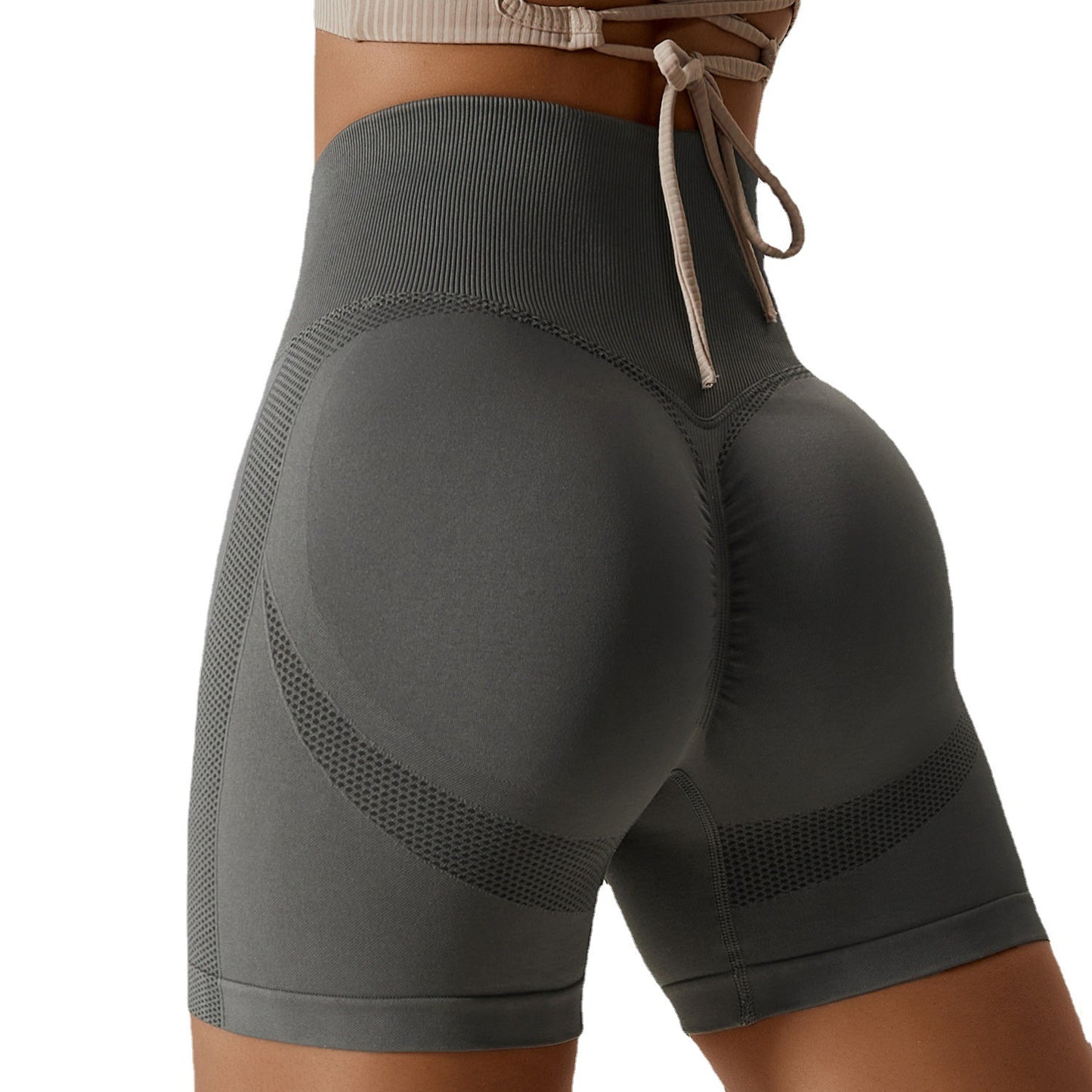 Seamless High Waisted Yoga Shorts for Women Peach Lifting Figure Flattering and for Running and Workouts Style 6415