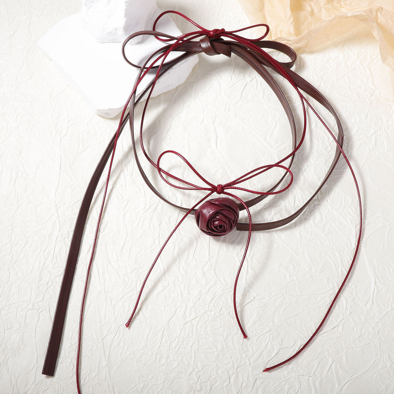 Elegant Black Minimalist Multi-Layer Camellia Long Necklace for Women – Versatile Design with Adjustable Straps and  Quality