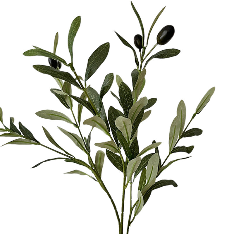 Realistic 4-Pronged Olive Branch - Lifelike Olive Leaf Greenery for Home Decor, Wedding Venue Flowers & Floral Arrangements