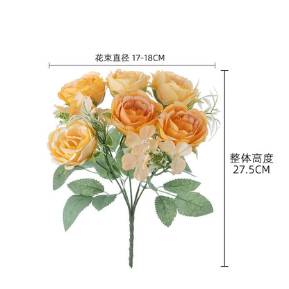 Elegant Shikishin Spring Peony Hydrangea Bouquet - INS Style Realistic Faux Flowers for Home Decor - Perfect for Weddings and Special Occasions | MW66013