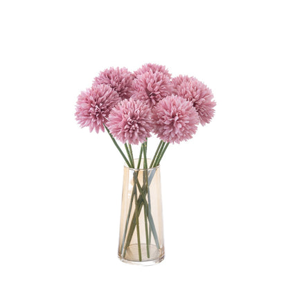 Vibrant Deep Pink Single Stem Dandelion Simulation Flower for Home Decor - Stunning Wedding Bouquet and Elegant Faux Rose Wall Arrangement | PJ1058