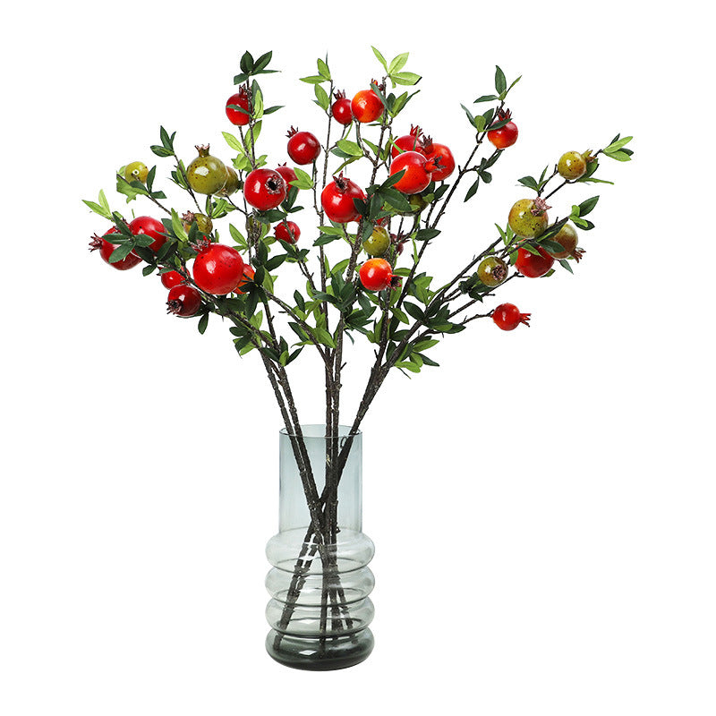 Stunning 6-Piece Pomegranate Fruit Simulation Flower Arrangement – Perfect for New Year Home Decoration and Elegant Soft Furnishings