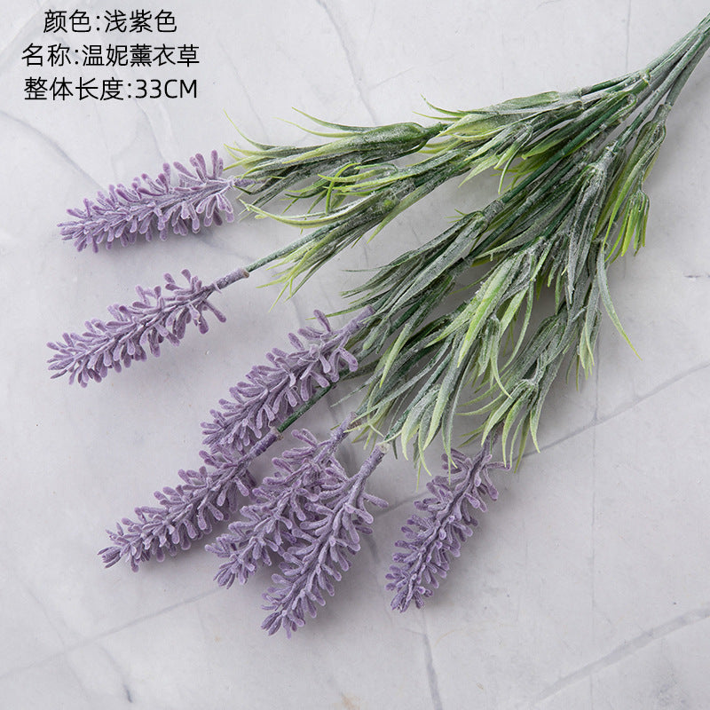 Realistic Lavender Plastic Flowers for Home Decor – Perfect for Weddings, Handheld Bouquets, and Wall Decorations – MW53458