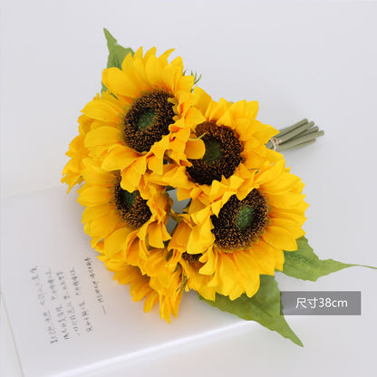 Stunning Realistic Sunflower Stem -  Faux Sunflower Bouquet for Home Décor – Brighten Up Your Space with Lifelong Natural Beauty!