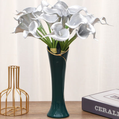 High-Quality Faux PU Calla Lily Bridal Bouquet – Stunning Realistic Wedding Flower Arrangement for Photography and Elegant Home Décor