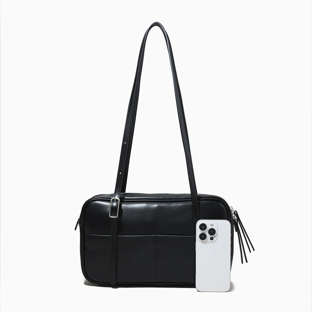 Luxury Fall Winter Chic Genuine Leather Women's Handbag Korean Inspired Shoulder Bag for Everyday Commute and Fashionable Tote