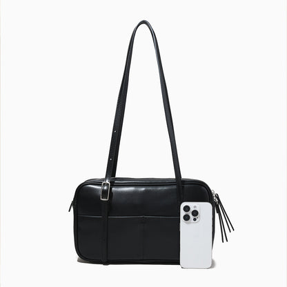 Luxury Fall Winter Chic Genuine Leather Women's Handbag Korean Inspired Shoulder Bag for Everyday Commute and Fashionable Tote