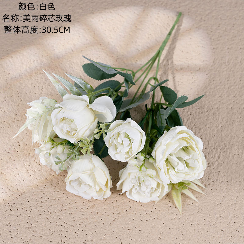 Stunning Faux Rose Wall Decor - Realistic Rose Bouquet for Home Decoration and Wedding Celebrations - Perfect Wedding Handheld Flowers, Model MW55506