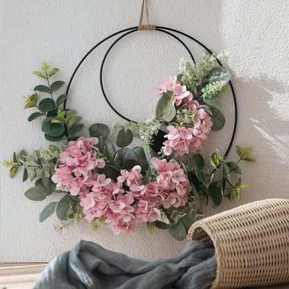 Elegant Floral Design Double Ring Wall Decor with Hydrangea - Perfect for Home Decoration and Wedding Bouquets | CF01034