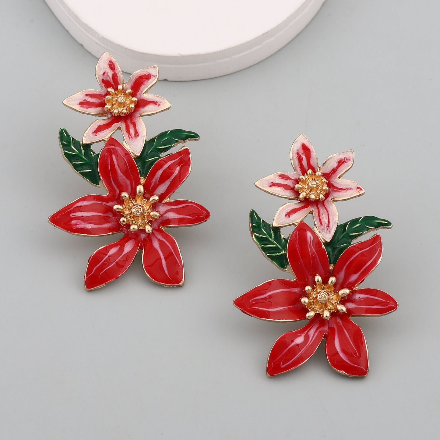Stunning  Creative Flower Drop Oil Alloy Earrings - Versatile Floral Design for Every Occasion