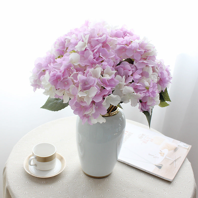 Elegant 5-Head Hydrangea Artificial Flowers - Realistic Silk Floral Arrangements for Weddings, Events, Hotels, and Home Decor