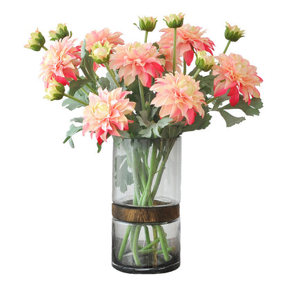 Realistic Touch Hydrating Faux Dahlia Flowers – Elegant Silk Floral Decor for Living Room, Wedding Celebrations, and Home Accent – Single Stem Design